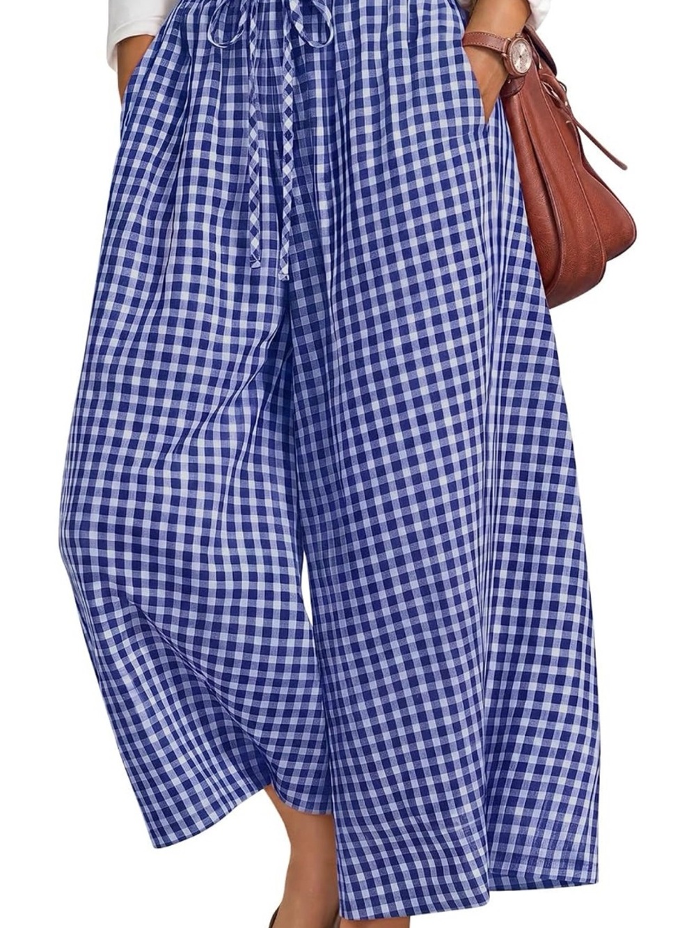 Huukeay Womens Gingham Skirt Pants